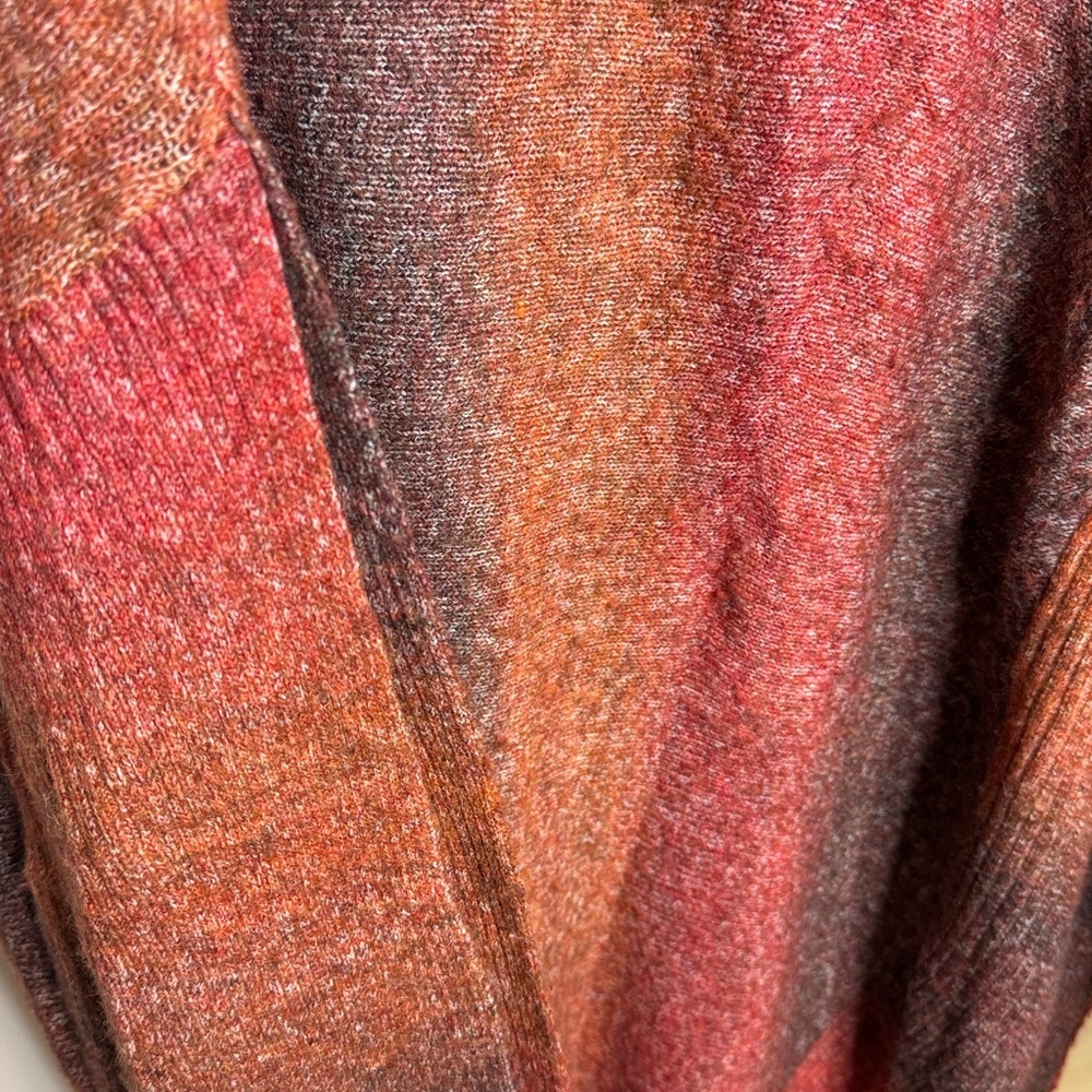 M Made in Italy Poncho Rust Combo Terracotta Orange Size S – Oversized Fall - Picture 7 of 10